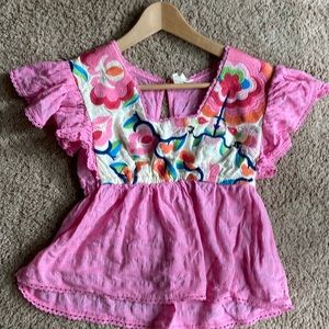 Anthropologie Plenty by Tracy Reese embroidered babydoll top